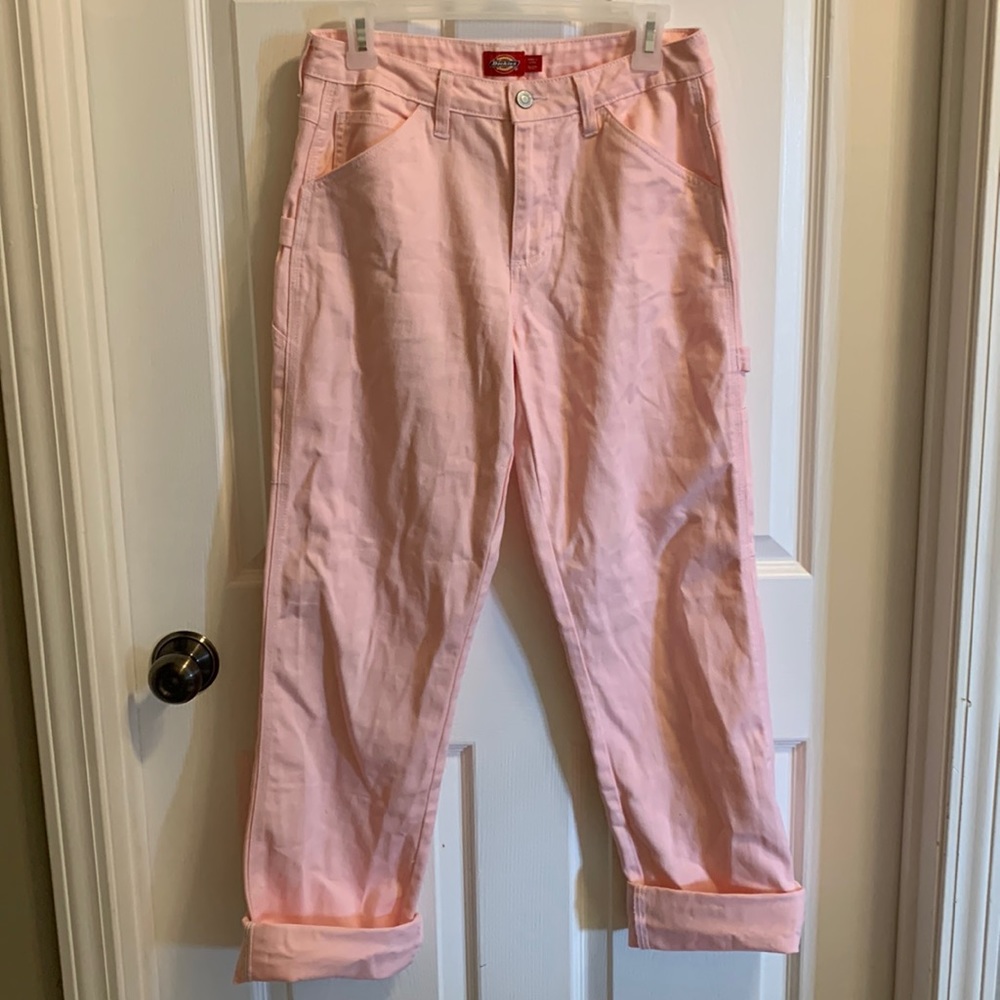 DICKIES GIRL 5/27 WORK CROP ROLL HEM PANT Pink 98409